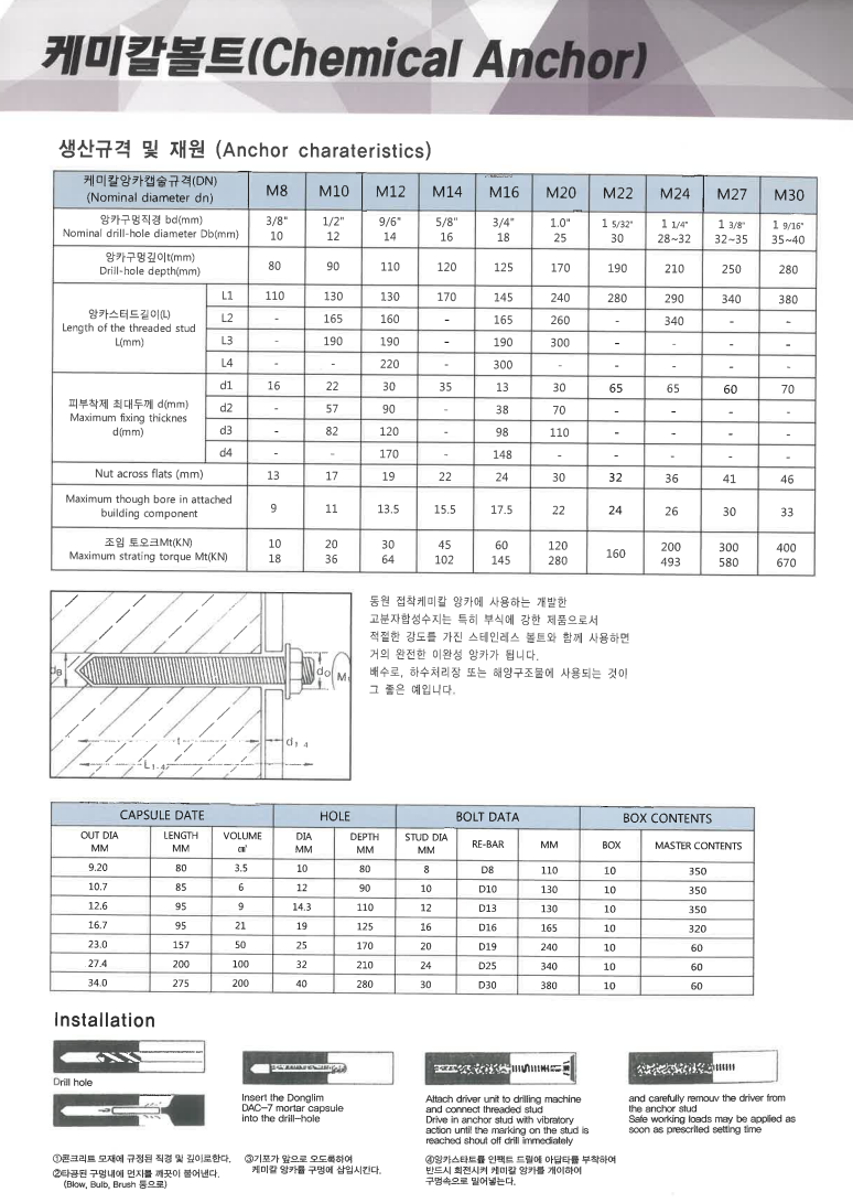 케미칼 볼트 제품 사진 1